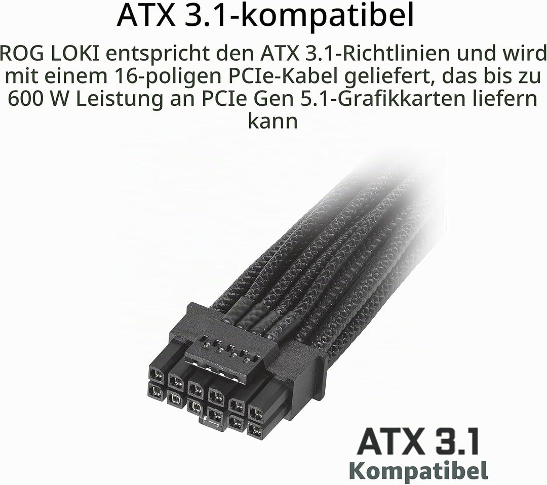 ASUS ROG Loki SFX-L 750W Platinum (Vollmodulares Netzteil, 80+, Lambda A Zertifiziert, 120mm PWM ARG
