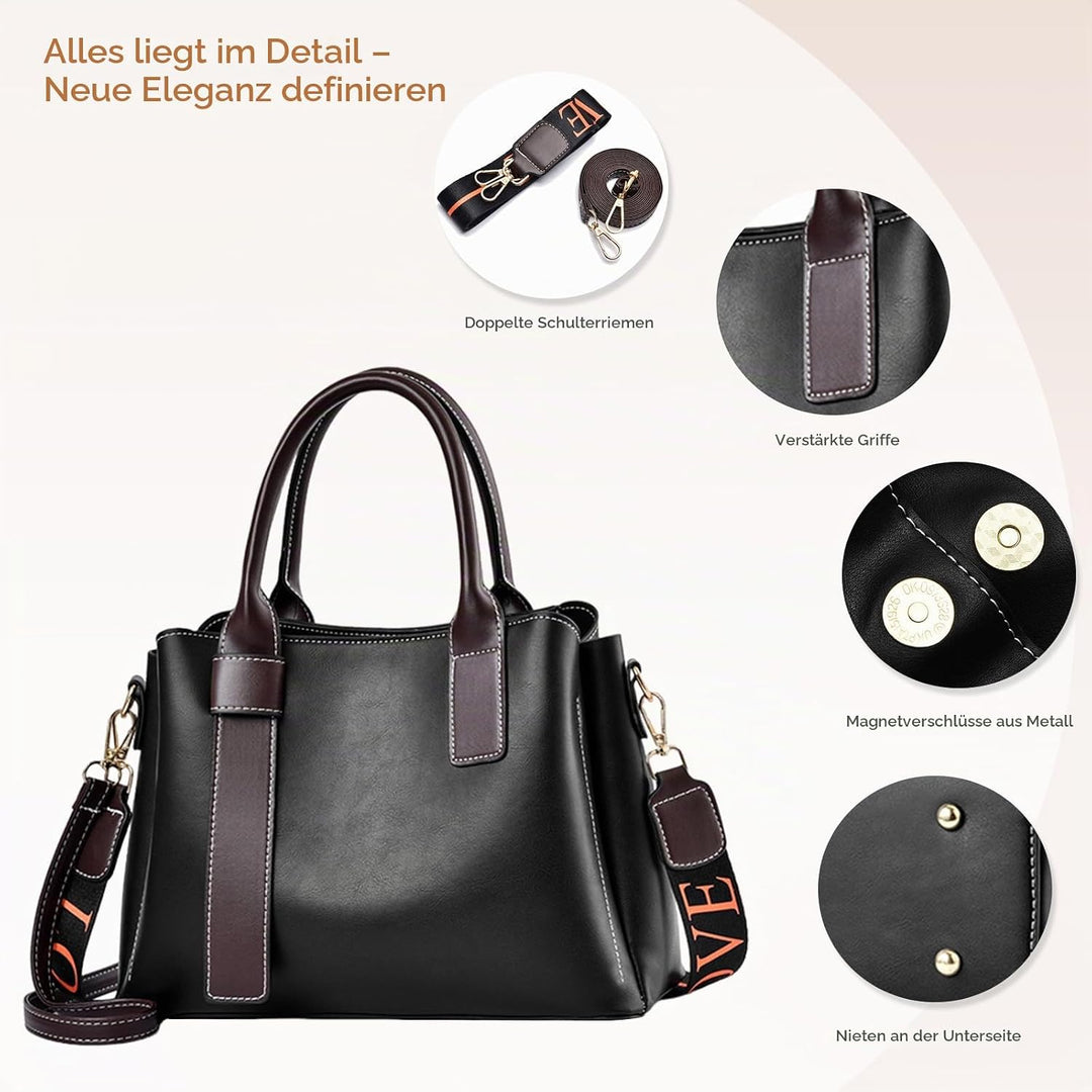 NICOLE &amp; DORIS Elegante Handtasche für Frauen Umhängetasche mit Mehreren Taschen Süsse Schultertasch