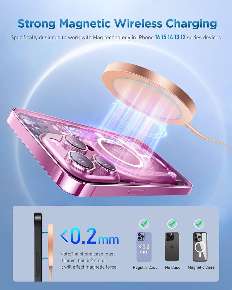 Mag-Safe Ladegerät Wireless Charger für iPhone: Magnet Ladestation Induktive kabellos Ladepad Kompat