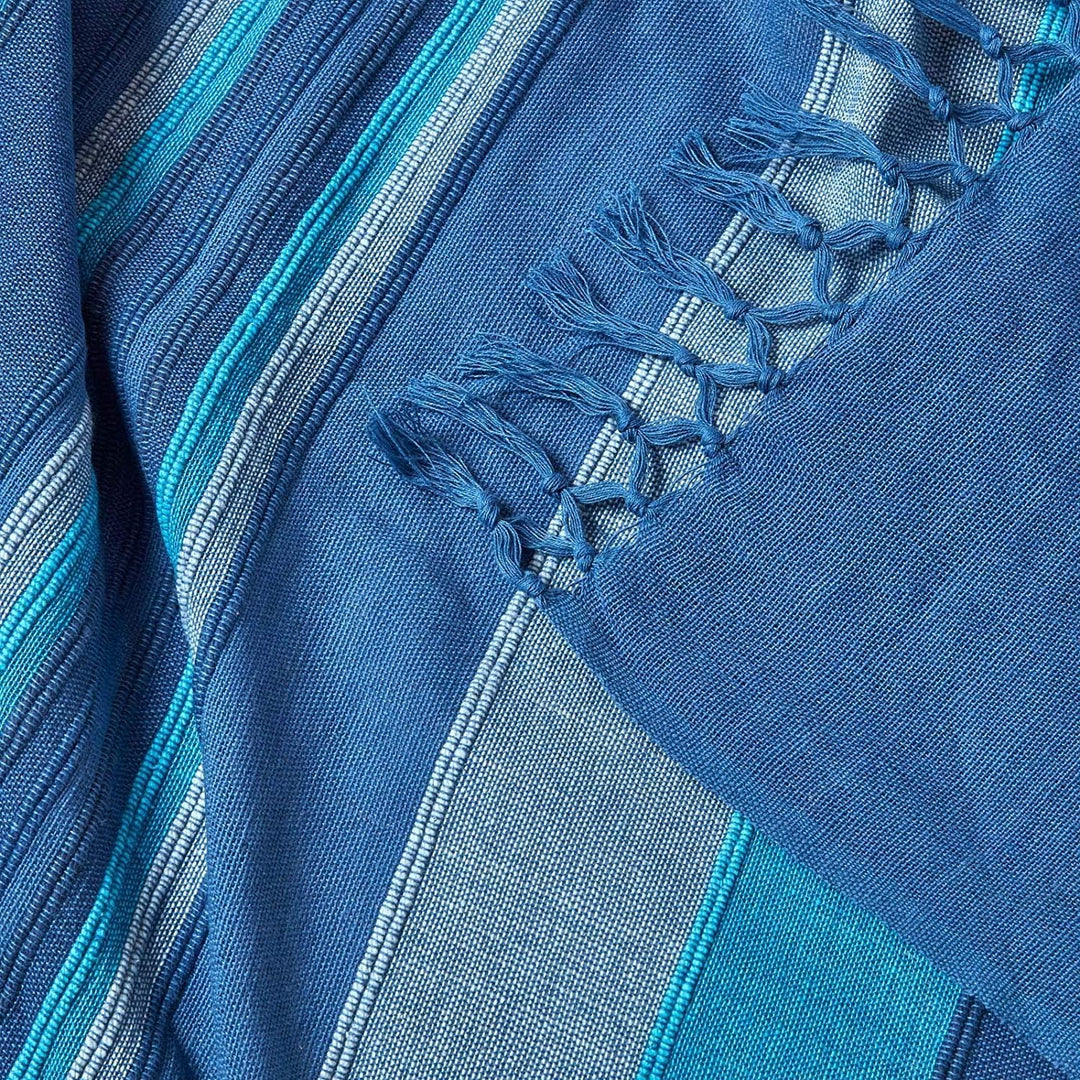 Homescapes extra grosse Tagesdecke Morocco, blau, Sofa-Überwurf aus 100% Baumwolle, weiche Wohndecke