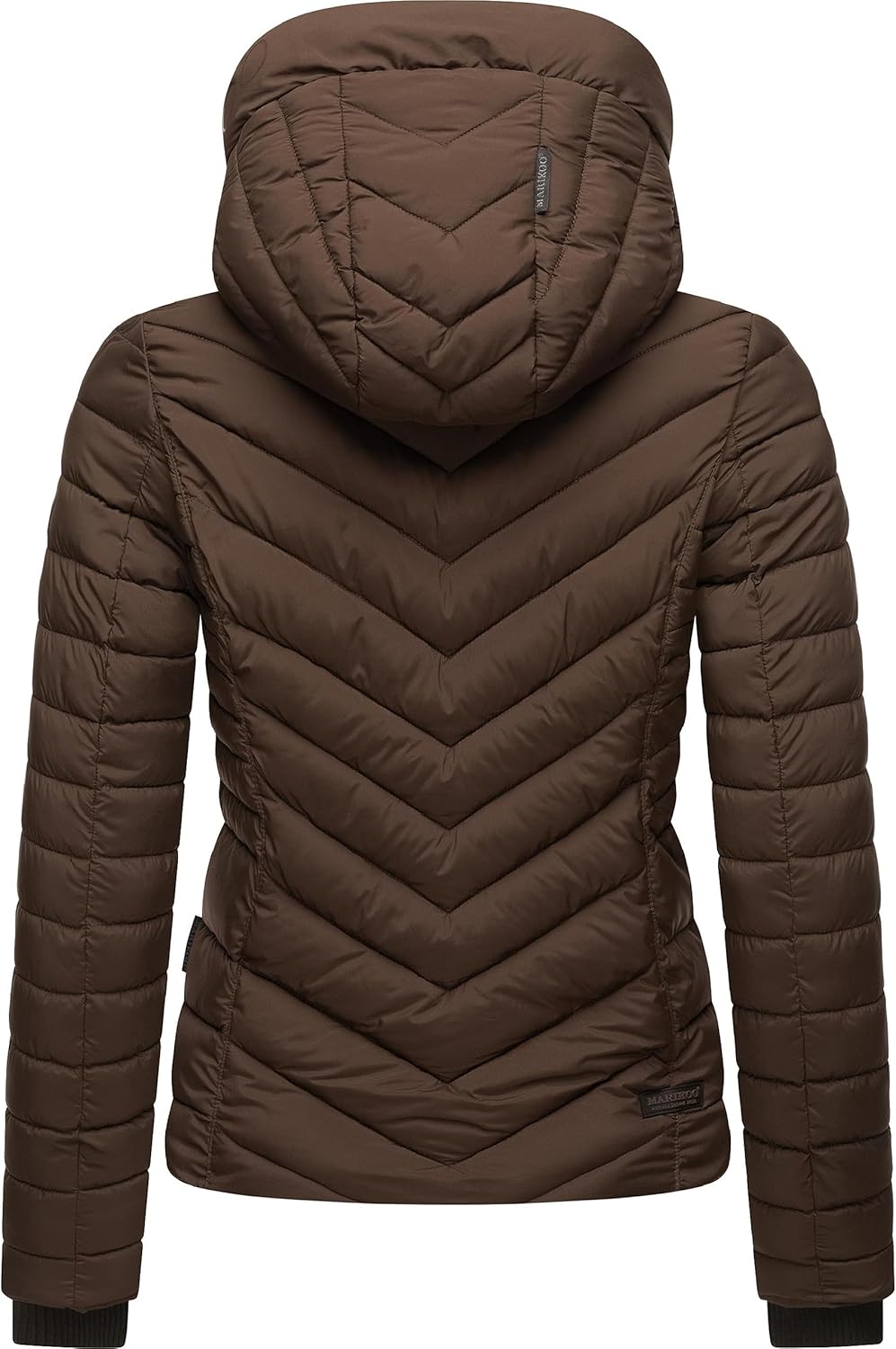 MARIKOO Damen Übergangsjacke leichte Steppjacke kurz mit Abnehmbarer Kapuze Kagomee XS-XXL XL Dark C
