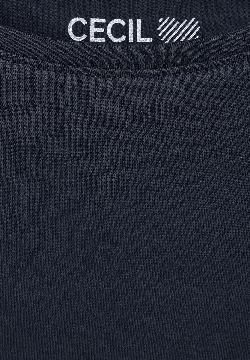 Cecil Damen Boatneck Basic Baumwollshirt U-Boot Ausschnitt M Universal Blue, M Universal Blue