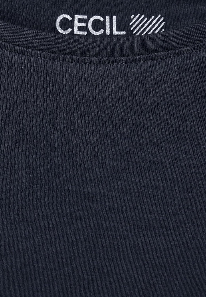 Cecil Damen Boatneck Basic Baumwollshirt U-Boot Ausschnitt M Universal Blue, M Universal Blue