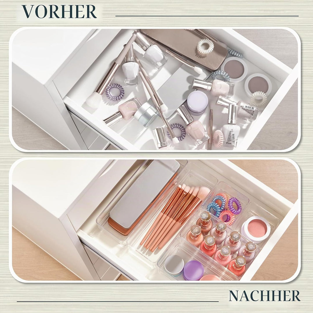STORi Kosmetik- und Schreibtisch-Schubladen-Organizer, Kunststoff, transparent, 6 Stück 6 Piece, 6 P