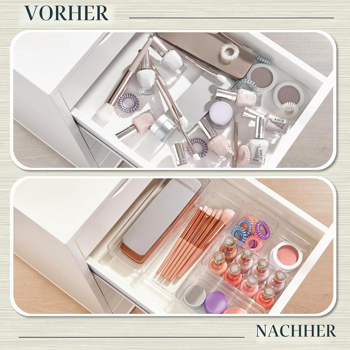 STORi Kosmetik- und Schreibtisch-Schubladen-Organizer, Kunststoff, transparent, 6 Stück 6 Piece, 6 P