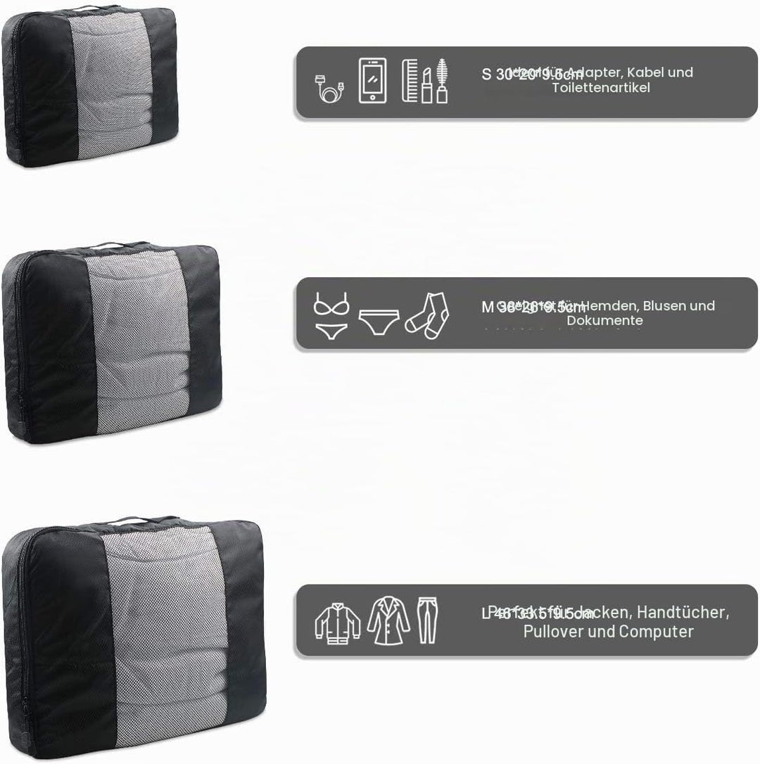 Kleidertaschen Kofferorganizer 6er Set, Netspower Reisen Organizer Tasche Packtaschen Reisegepäck Re