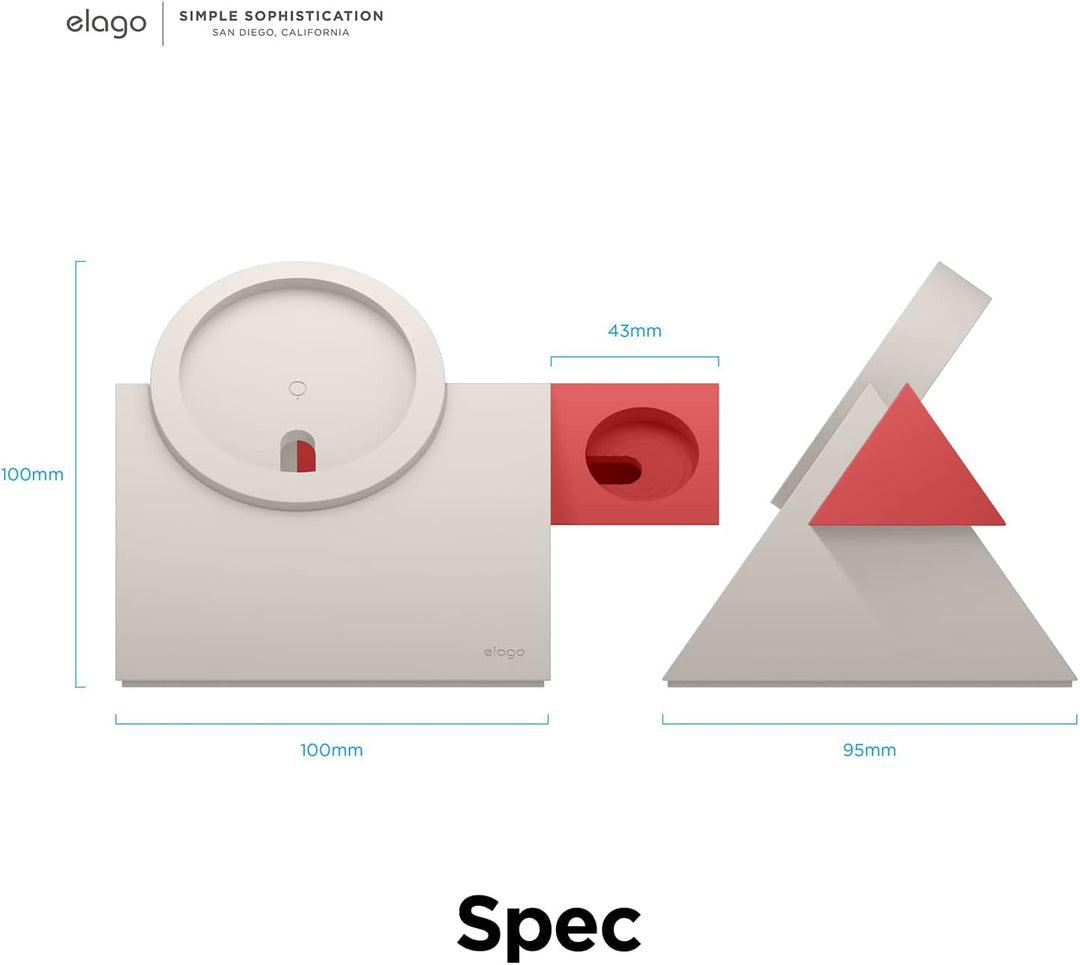 elago MS5 Duo Ladestation Kompatibel mit MagSafe Ladegerät,Kompatibel mit iPhone 15, 14, 13, 12 Seri