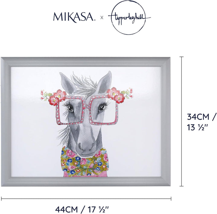 Mikasa x Tipperleyhill Laptray, bedrucktes Tablett mit gepolstertem Boden, rechteckiges Tablett zum