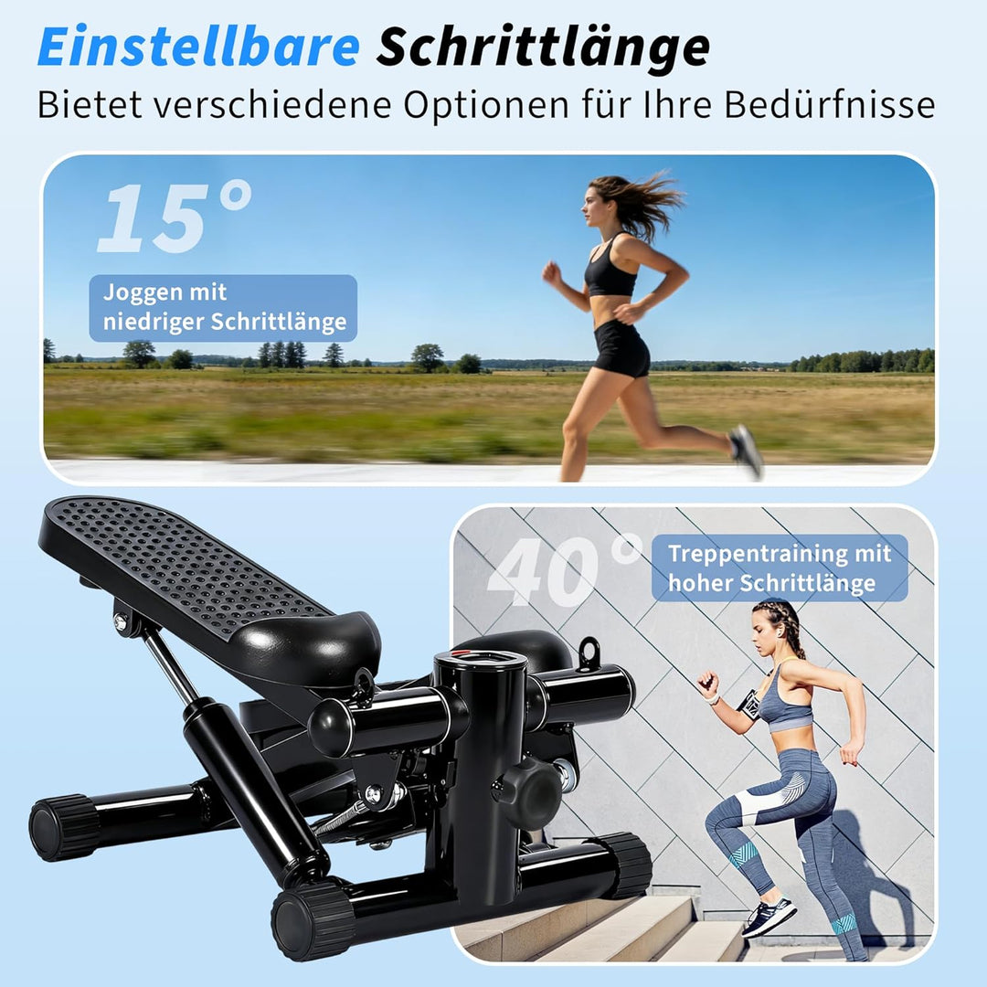 Mini Stepper - Stepper für Zuhause mit Power Ropes - 2-In-1 Ministepper für Beine &amp; Arm - Widerstand