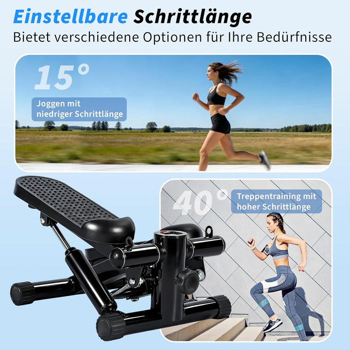 Mini Stepper - Stepper für Zuhause mit Power Ropes - 2-In-1 Ministepper für Beine &amp; Arm - Widerstand