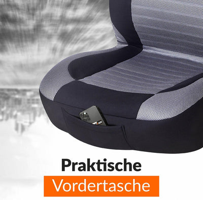 Upgrade4cars Auto-Sitzbezüge Grau Schwarz | Auto-Schonbezüge Set für Vordersitze & Rückbank | Auto-S