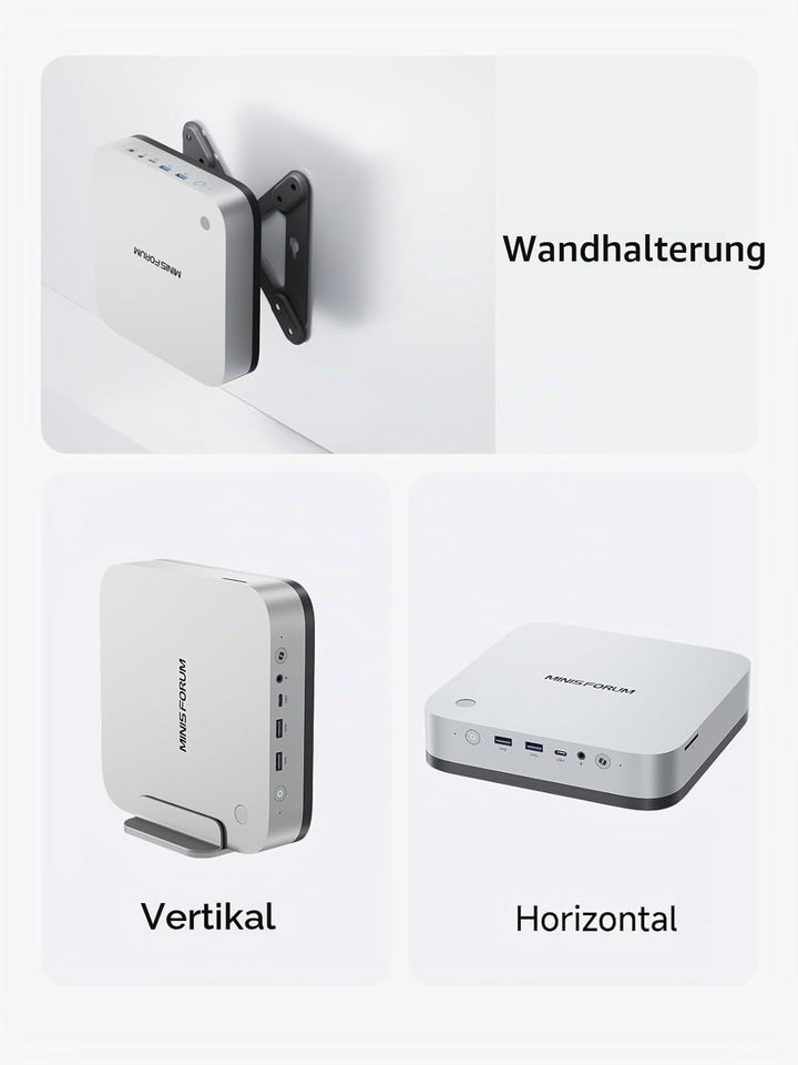 MINIS FORUM AI X1 Pro Mini-PC, AMD Ryzen AI 9 HX370 (12 Kerne/24 Threads bis 5,1 GHz), 32 GB DDR5 RA