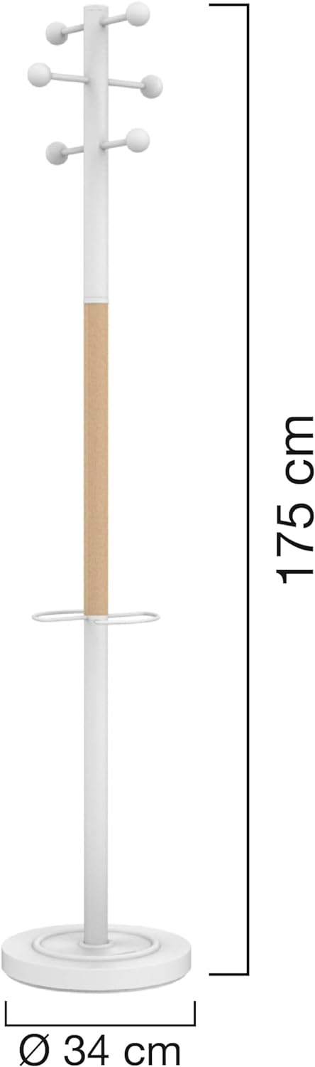UNILUX Garderobenständer ACCESS, 175 cm, mit Schirmständer, weiss und buche Schwarz, Schwarz