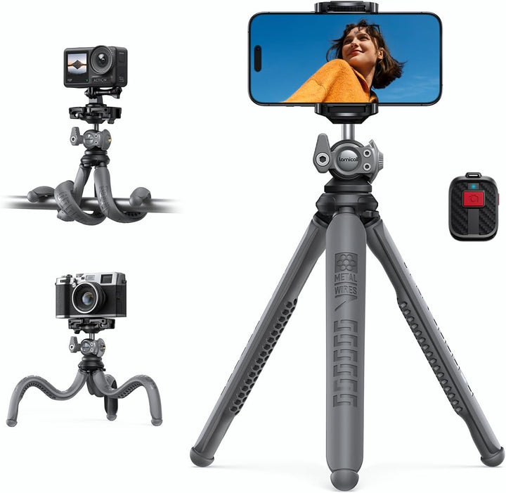 Lamicall Handy Stativ, Mini Stativ Halter - 2024 Handy Halterung Stativ für Smartphone & Kamera, Fle