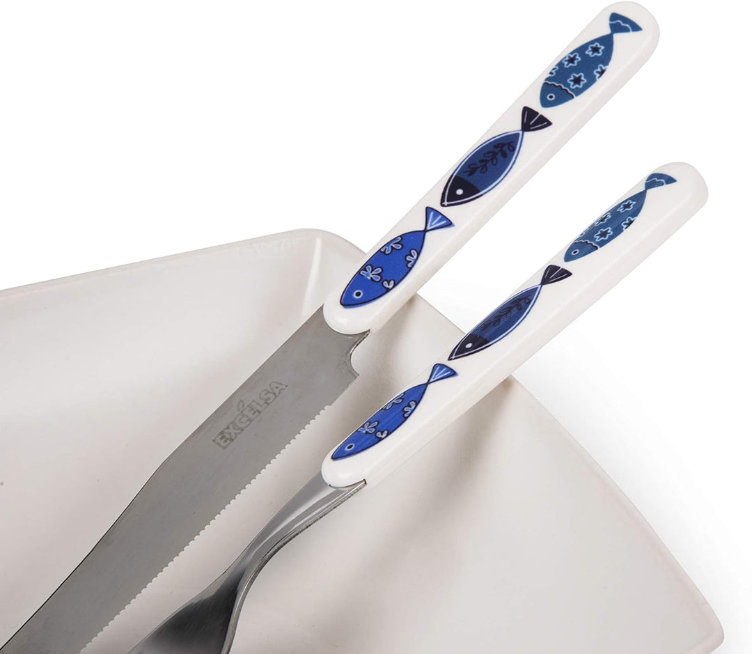 Excelsa Ocean Besteck-Set, 24-teilig, Edelstahl 18/0, Ocean
