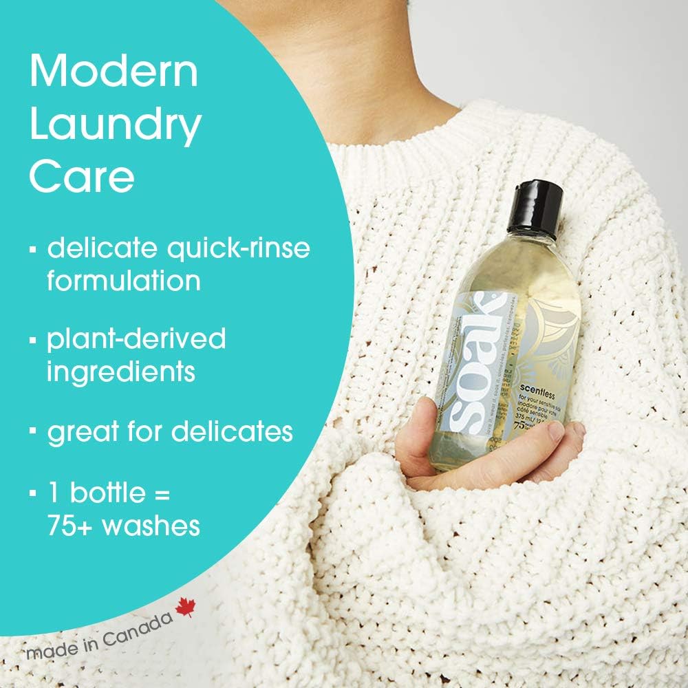 SOAK - Feinwaschmittel, Modern Laundry Care, Umweltfreundlich, 375ml Scentless Ohne Duftstoffe 6.35
