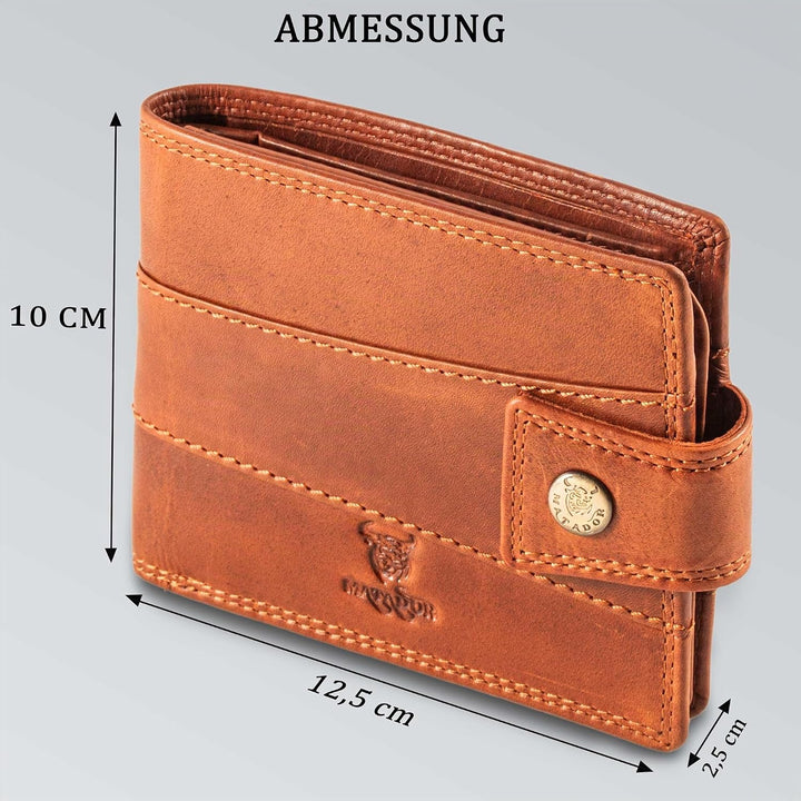 MATADOR Leder Herren Geldbörse RFID Portemonnaie Vintage Braun, Braun