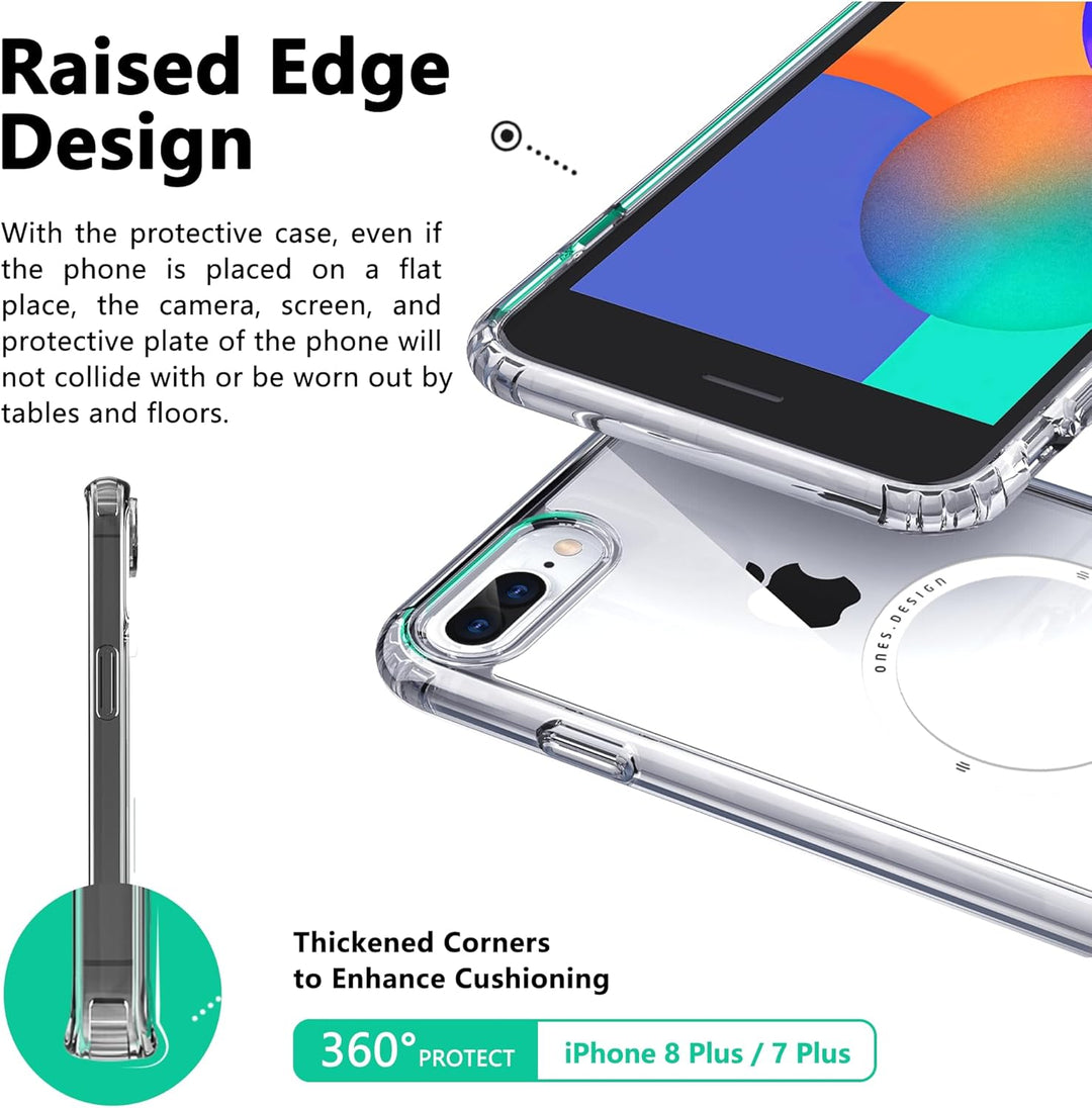 ONES für iPhone 8 Plus / 7 Plus Hülle, Kompatibel mit MagSafe, Militärnorm Schutz Magnetisches Handy