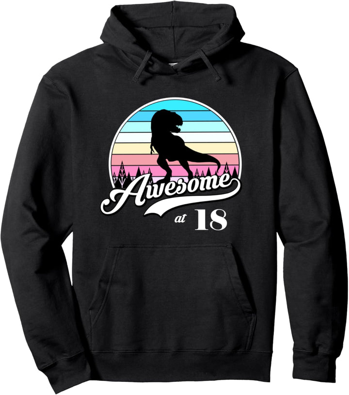 18th Birthday Gifts Funny Retro Vintage Awesome 18 years old Pullover Hoodie