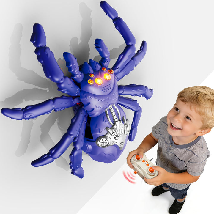 Wall Crawling Spider, Rechargeable Remote Control Robot Kids Toys, Wall Climbing Funny Prank Toys Bi