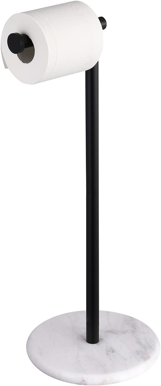 KES Toilettenpapierhalter Stehend Schwarz Matt Klopapierhalter Marmor Klorollenhalter Edelstahl SUS3