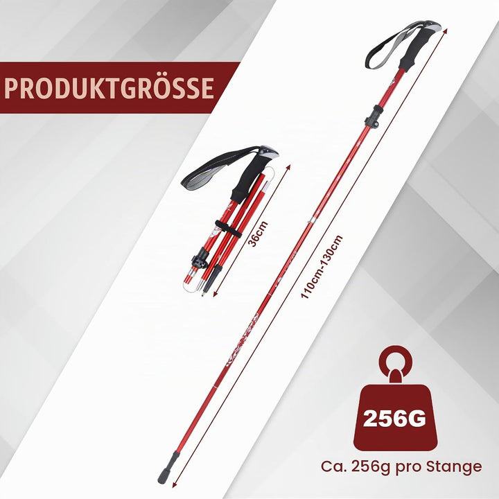 VINATO Wanderstöcke faltbar, Nordic Walking Stöcke Damen, Teleskop Wanderstöcke mit Tragetasche für