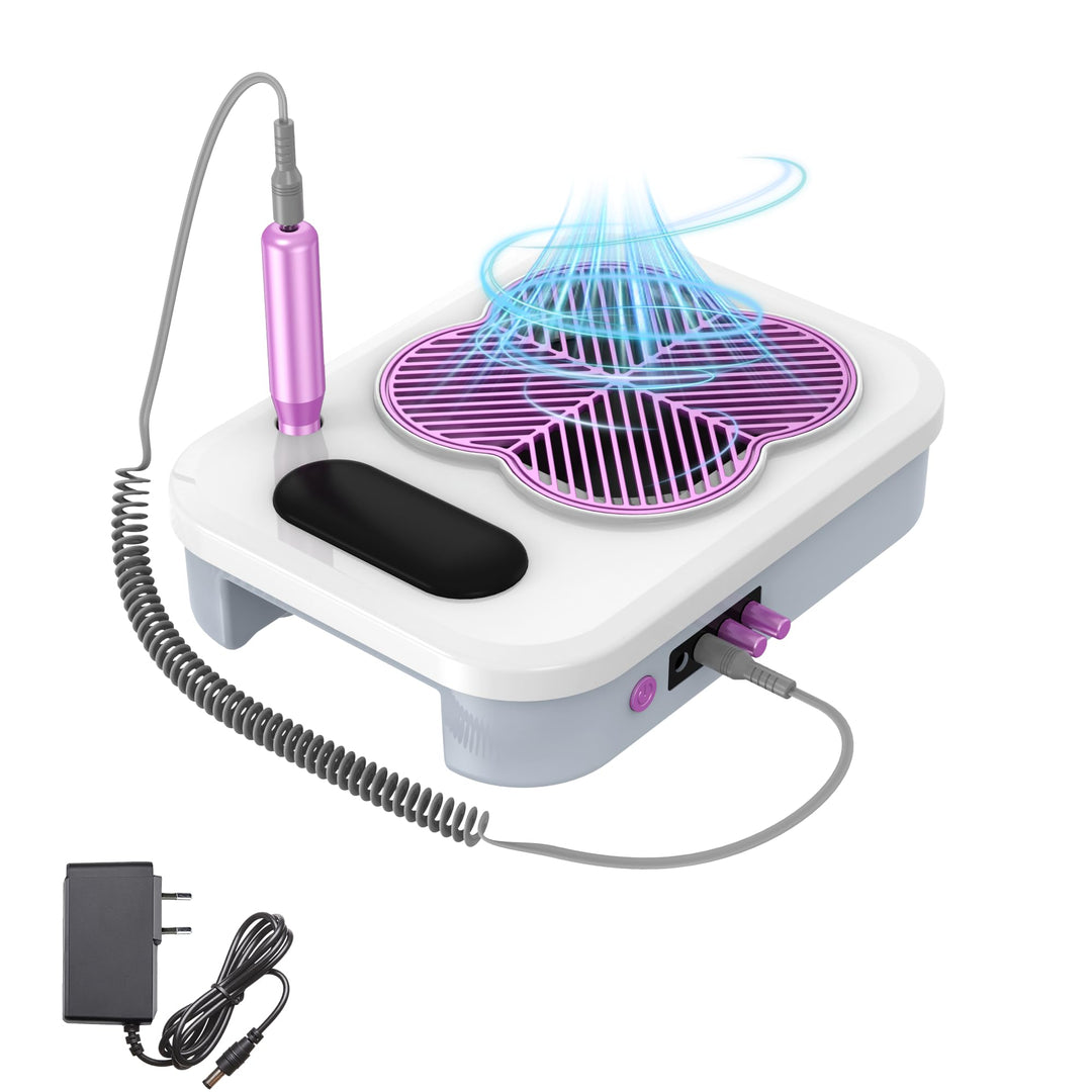 3-in-1 Staubabsaugung für Nägel mit elektrischer Nagelfeile und UV-LED Nagellampe: Einstellbarer Nag