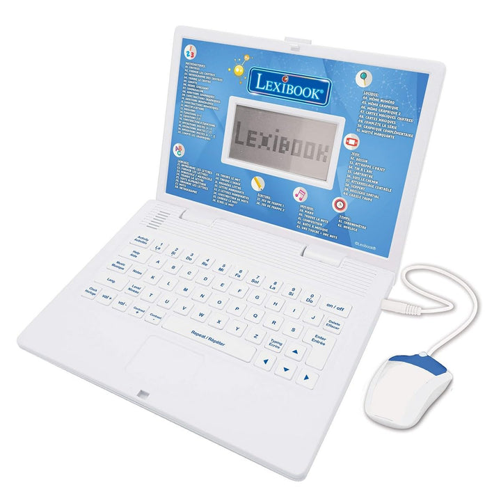 LEXIBOOK JC598i1_01 Lern- und Zweisprachiges Laptop Französisch/Englisch Spielzeug für Kinder mit 12