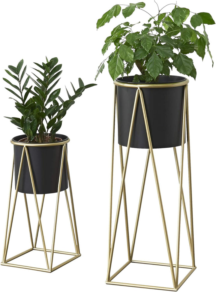 [en.casa] Pflanzständer im 2er Set Blumenständer aus Metall Blumentopf Ständer mit Übertopf Blumento
