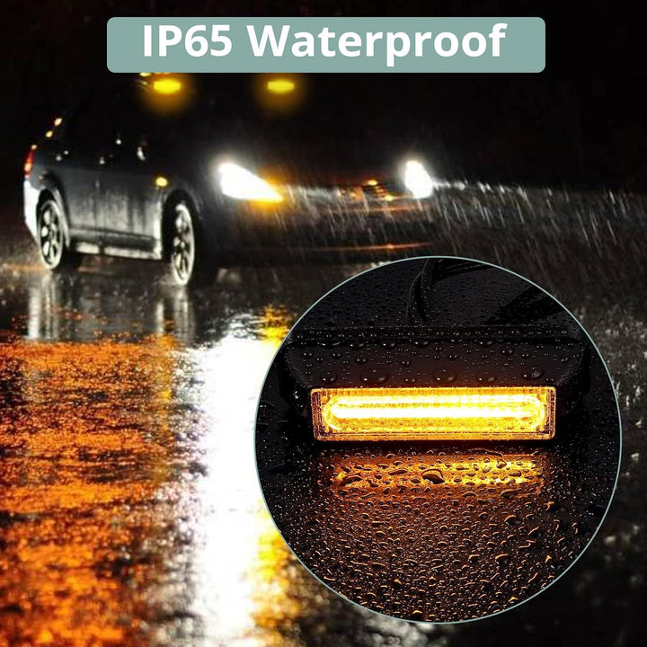 COLFULINE 4 x 8W Frontblitzer, 12/24V Warnlicht, 9cm COB Led Blitzer, Notfall Licht Wasserdicht IP65