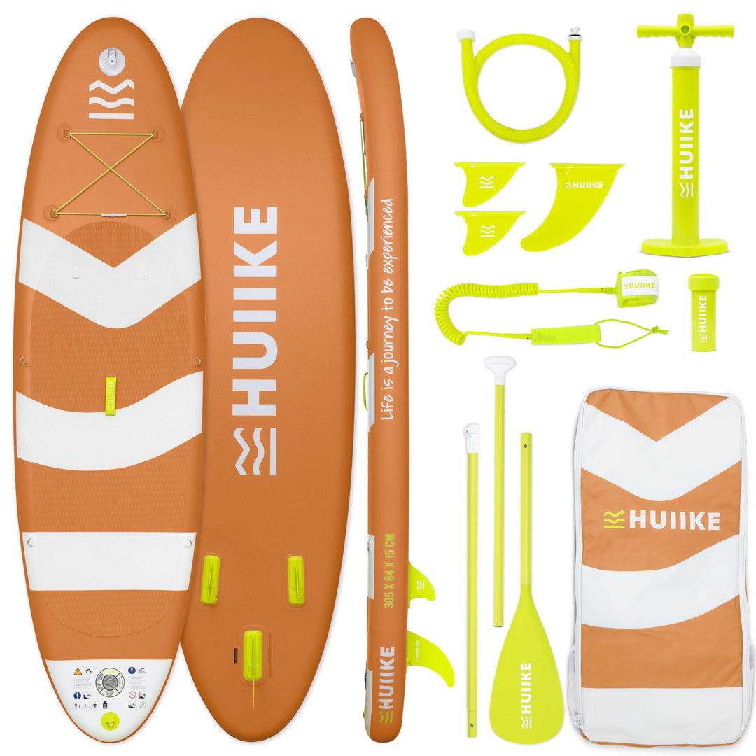 HUIIKE Stand Up Paddling Board mit Zubehör, Paddel, Finnen, Pumpe. Paddle Sup Board Aufblasbar Hohe