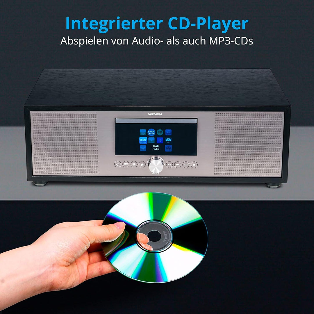 MEDION P66024 All in One Audio System (Internet, DAB+, PLL-UKW Radio, CD/MP3-Player, Bluetooth 5.0,