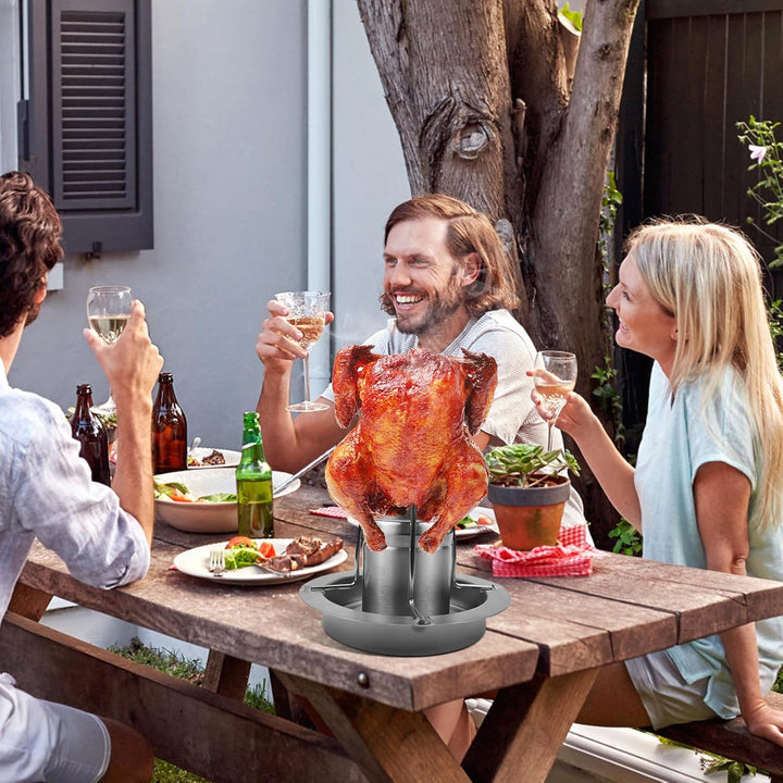 Hähnchenbräter 1 Stück Hähnchenhalter Grill Hähnchengrill aus Edelstahl Geflügelbräter für Backofen