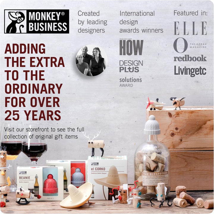 Monkey Business Howdy Weinstopfen mit Cowboyhut, lustiger Silikon-Flaschenverschluss, hält Wein fris
