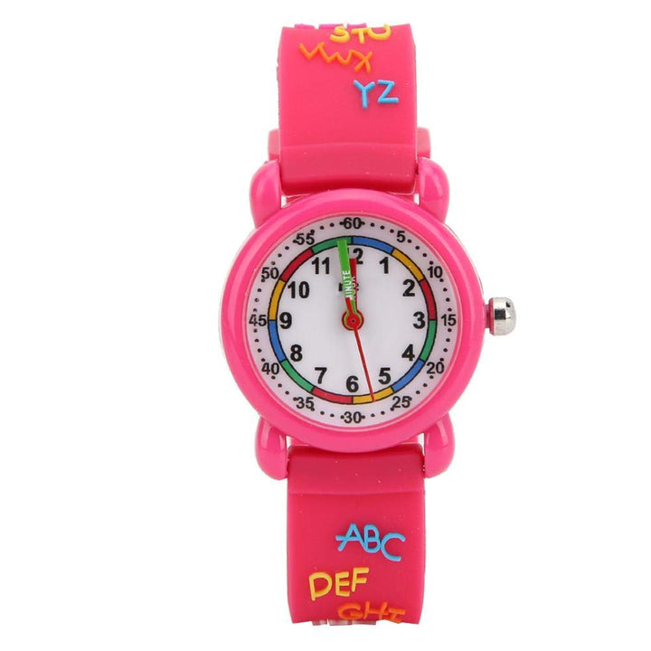 Kinder Cartoon Uhr, Briefmuster wasserdichte Kinder Armbanduhr PU Armband Armbanduhr für Kinder Klei