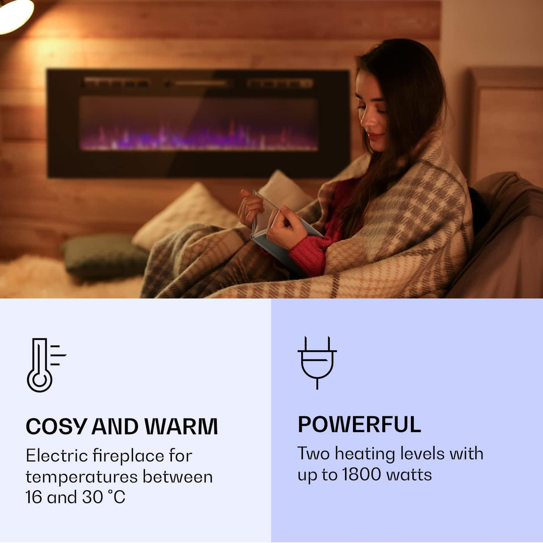 Klarstein Elektrokamin, Elektro Heizungen für Wohnzimmer & Innenräume, Elektrischer Kamin mit LED Fl