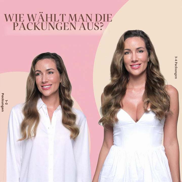 GOO GOO Tape in Extensions Echthaar, Balayage Schokoladenbraun Gemischter Honig Blond 40pcs 100g 35c