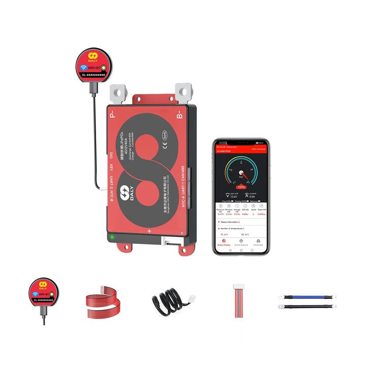 DALY Smart 4S BMS 12V mit WiFi Modul und CAN 485 Kommunikationsschutzplatine für LifePO4 Lithium Akk