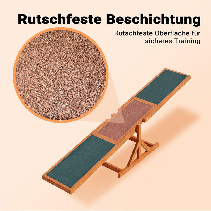Wiltec Hundewippe 180x30x30cm für kleine & grosse Hunde zum Hundesport z.B. Agility Training, aus Ho