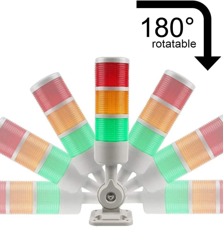 LUBAN Industrielle Warnleuchte, CNC-Maschinenwarnleuchte mit Summer & drehbarem Sockel, 1-stufige Si