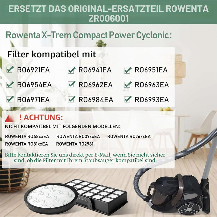 2 Filter Set für Rowenta RO69xx RO6984EA RO6941EA RO6963EA RO6921EA RO6971EA RO6993EA, Rowenta X-Tre