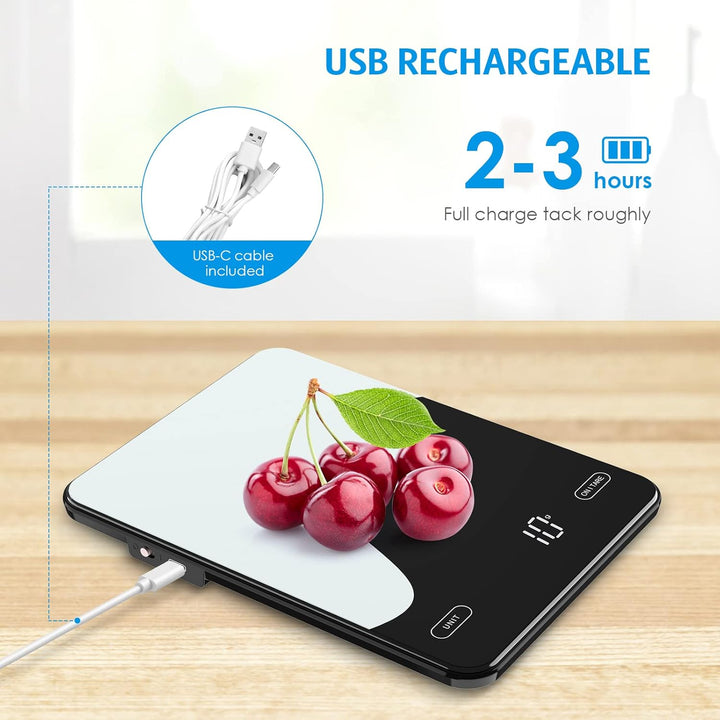 Brifit Digitale Küchenwaage 10kg/1g – Präzise Grammwaage mit LED-Display, Tara-Funktion, USB-C Aufla