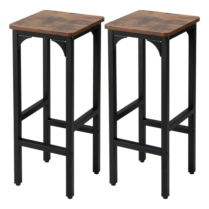 GOPLUS 2er Set Barhocker, Barstühle Vintage mit Metallrahmen, Küchenstühle Bistrohocker für Küche, B