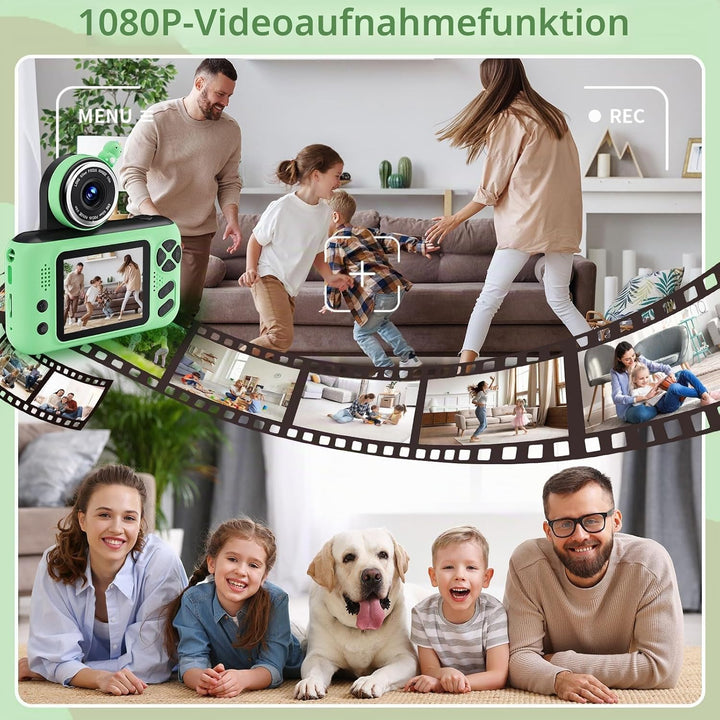 Kinderkamera 3-12 Jahre, HD Digitalkamera mit 2,4 Zoll Bildschirm | Flip-Selfie Kamera,32GB Speicher
