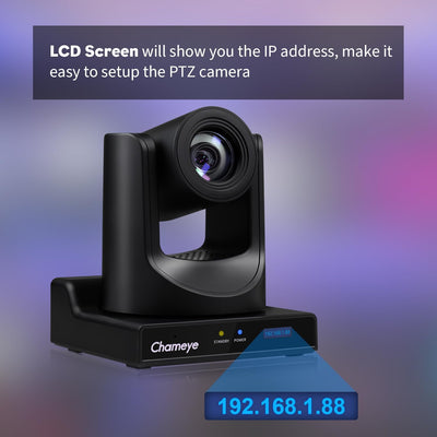 Chameye HDMI PTZ Camera 30x Optical Zoom AI Auto Tracking PTZ Camera with LCD Display, HDMI 3G-SDI I