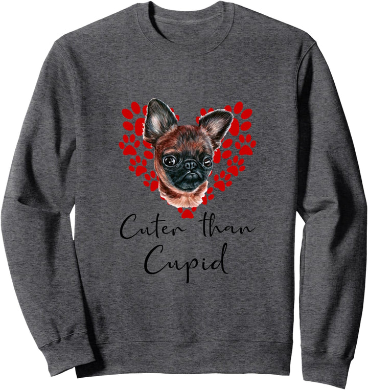 Brüsseler Griffon Cuter Than Cupid Hunde Valentinstag Sweatshirt