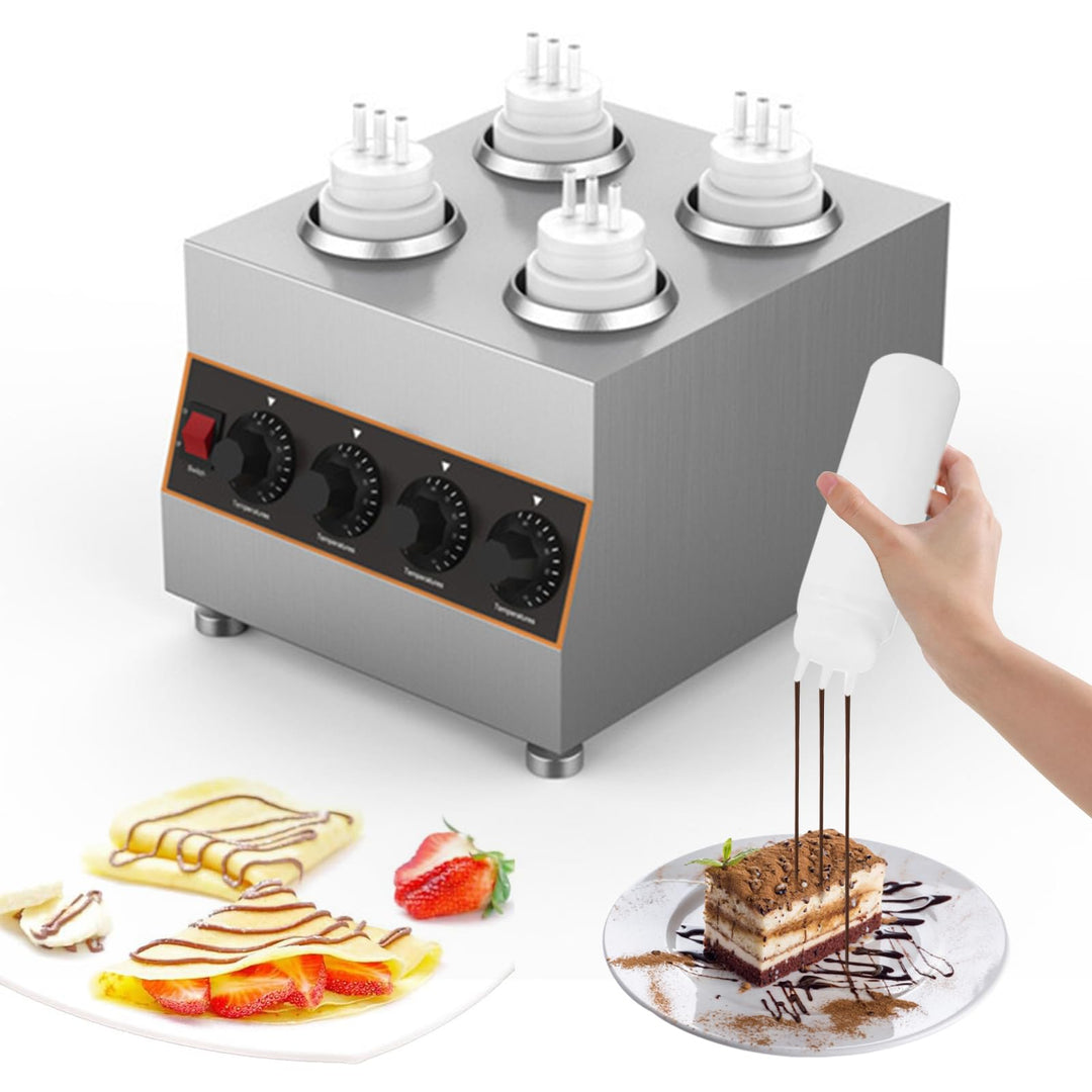 Kommerzieller Elektrischer Sossenwärmer mit 4 Quetschflaschen, kommerzieller elektrischer Käsesossen