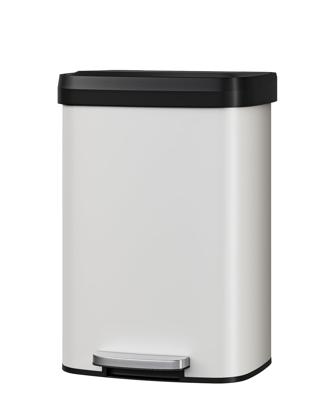 GarveeHome 50L Metall Mülleimer mit Deckel, grosser Tretmülleimer, Mülleimer Küche, rostfrei, mit Be