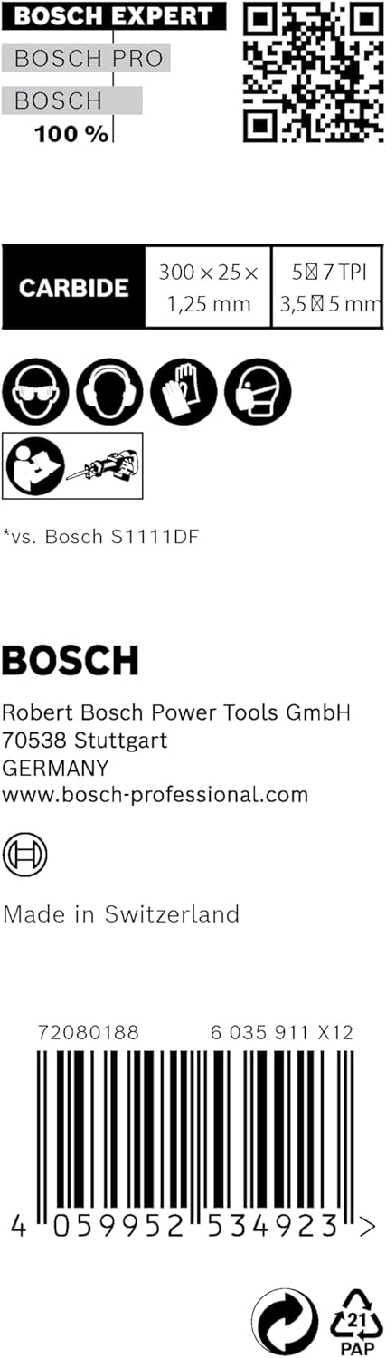 Bosch Professional 10x Expert ‘Wood with Metal Demolition’ S 1267 XHM Säbelsägeblatt (für Holz mit z