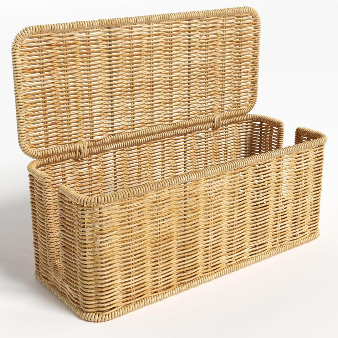 Rattan-Kordelkorb, Kabelkasten-Organizer Box, Atmungsaktiv für USB-Hubs und Heimgebrauch